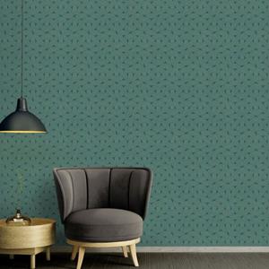 Livingwalls Behang Art Deco Motief Petrolblauw En Goud - 53 Cm X 10,05 M - As-391753