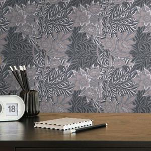 Livingwalls Behang Bloemmotief Grijs, Beige, Zwart En Wit - 53 Cm X 10,05 M