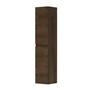 INK Fineer Badkamerkast - 35x37x169cm - 2 deuren - links en rechtsdraaiend - greeploos - MDF Fineer Chocolate 1221652