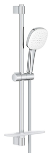 GROHE Tempesta 110 Cube Glijstangset - 60cm - 2 straalsoorten - 7.4l/min - met zeephouder - chroom 26907003