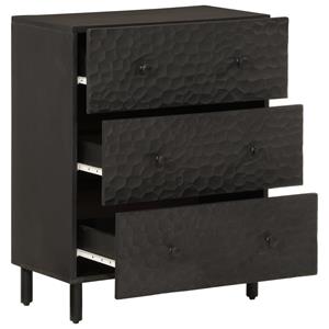 vidaXL Bijzetkasten 2 st 60x33x75 cm massief mangohout zwart