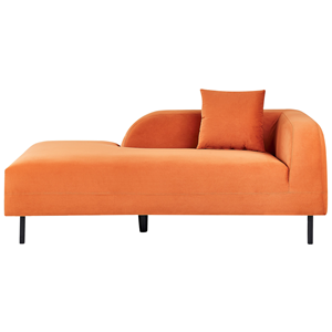 BELIANI Chaise longue fluweel oranje rechtszijdig LE CRAU