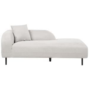 BELIANI Chaise longue fluweel lichtgrijs linkszijdig LE CRAU