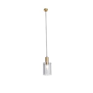 qazqa Schicke Hängelampe aus Messing mit Rauchglas inkl. WLAN A60 - Vidra - Messing