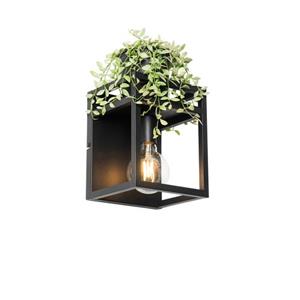 qazqa Smarte Wandleuchte schwarz mit Rack inkl. WiFi G95 - Cage Rack - Schwarz