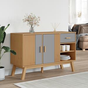 vidaXL Dressoir OLDEN 114x43x73,5 cm massief grenenhout grijs en bruin