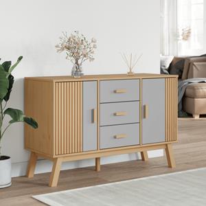 vidaXL Dressoir OLDEN 114x43x73,5 cm massief grenenhout grijs en bruin
