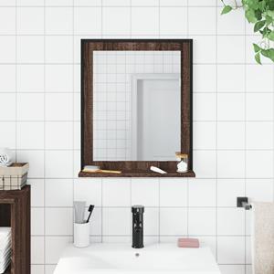 vidaXL Badkamerspiegel met schap 50x12x60 cm hout bruin eikenkleurig