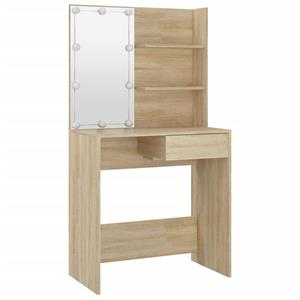 vidaXL Kaptafel met LED 74,5x40x141 cm bewerkt hout sonoma eikenkleur