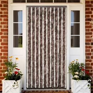 VidaXL Vliegengordijn 100x200 cm chenille beige en lichtbruin