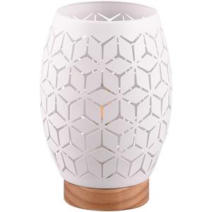 BES LED LED Tafellamp - Tafelverlichting - Trion Dabi - E27 Fitting - Rond - Mat/Wit - Metaal