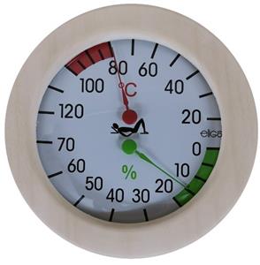 Sauna Hygro en Thermometer rond hout