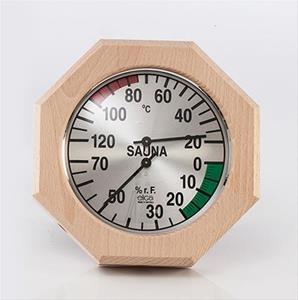 Hygro en thermometer 8-hoekig 17 cm