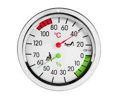 Sauna thermo- en hygrometer met schroefrand 147 mm