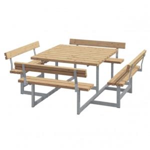 Trendyard ThermoWood Picknicktafel Vierkant Blokhus 4 Rugleuningen