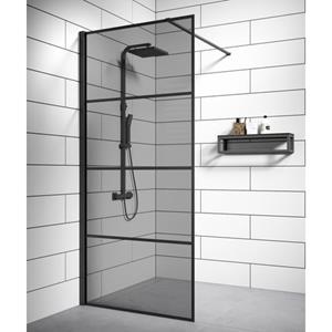 Badplaats Douchewand Essos 80 x 200 cm - Zwart – Inloopdouche 8 mm Getint Veiligheidsglas