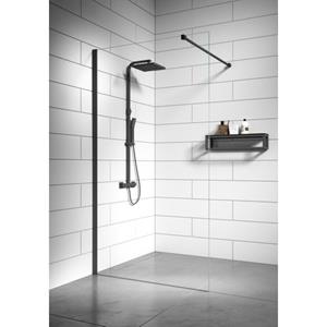 Badplaats Douchewand Florida 100 x 200 cm - Zwart – Inloopdouche 8 mm Veiligheidsglas