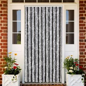 VidaXL Vliegengordijn 90x220 cm chenille grijs en zwart