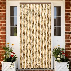 VidaXL Vliegengordijn 90x200 cm chenille beige en bruin