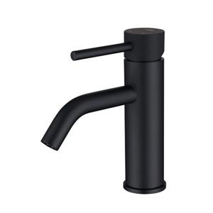 Luzzo Serru - Messing Wastafelkraan Laag Diamondgrip - Mat Zwart