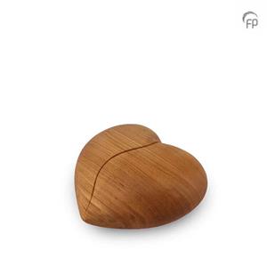 Urnwebshop Kersenhouten Mini Duourn Gebroken Hartje (0.1 liter totaal)