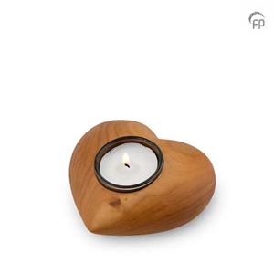 Urnwebshop Kersenhouten Mini Kaarshouderurn Hartje (0.05 liter)