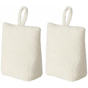Boltze Deurstopper - 2x - 1 kilo - creme wit - pluche - 20 x 10 cm -
