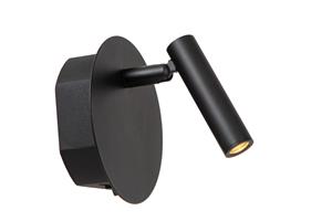 Lucide JOLIJN - Oplaadbare Bedlamp - Accu/Batterij - Ø 10,2 cm - LED - 1x2W 3000K - Magnetisch - Zwart