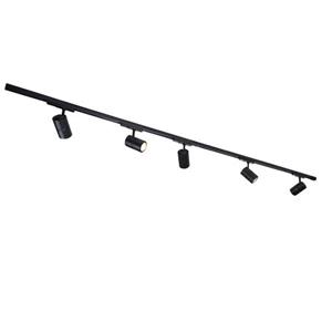 QAZQA Railsysteem Zwart Incl. Led Dimbaar 5-lichts 3-fase Rechts - Ruler 38