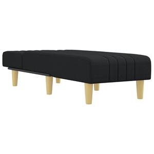 vidaXL Chaise longue stof zwart