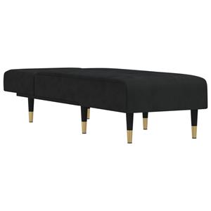 vidaXL Chaise longue fluweel zwart