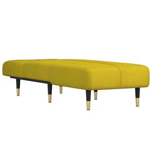 vidaXL Chaise longue fluweel geel