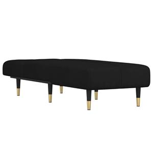 vidaXL Chaiselongue Chaiselongue Schwarz Samt, 1 Teile