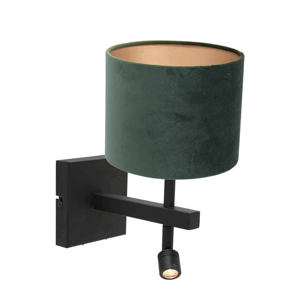 Steinhauer Wandlamp Stang | 2 lichts | draai-&kantelbaar | 20x25x27 cm | groen&zwart