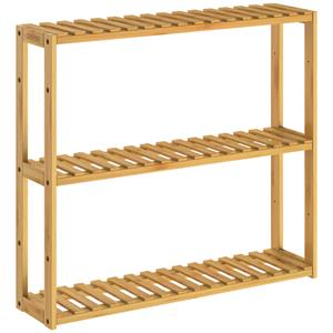 Casaria Opbergkast Wandplank 2in1 Bamboe 54x60x15cm