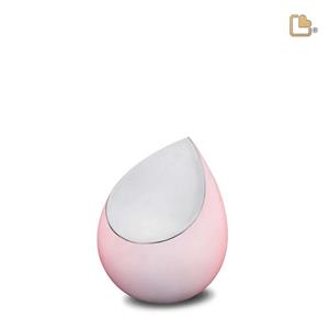 Urnwebshop Mini LoveUrns Druppel Urn Matzilver - Roze (0.1 liter)