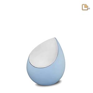 Urnwebshop Mini LoveUrns Druppel Urn Matzilver - Blauw (0.1 liter)