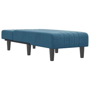 vidaXL Chaise longue fluweel blauw