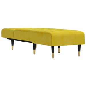 vidaXL Chaise longue fluweel geel