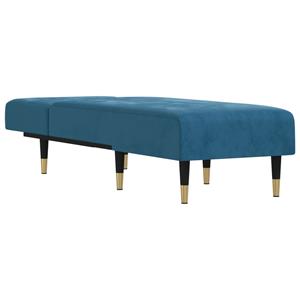 vidaxl Chaise longue fluweel blauw