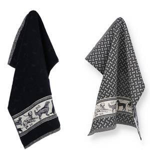 Bunzlau Castle Thee- en keukendoek Dogs Black