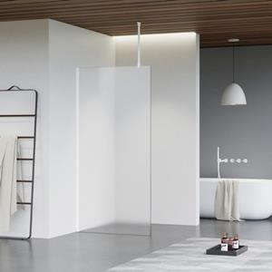 Fortifura Galeria inloopdouche - 80x200cm - mat glas - plafondarm - mat wit SW797925/SW797906/SW804546