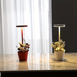 Light in the box Draadloze tafellamp met bloemenmand ontwerp 3-niveaus helderheid traploos dimmen tafellamp oplaadbare batterij aangedreven led-bureaulamp voor restaurant/thuis/patio