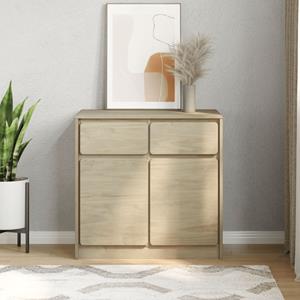 vidaXL Dressoir SAUDA 80x43x75,5 cm massief grenenhout eikenkleurig