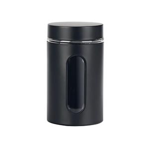 Kithcen Tools Voorraadpot Venster Zwart Mat 10x10x18cm 900ml Glas