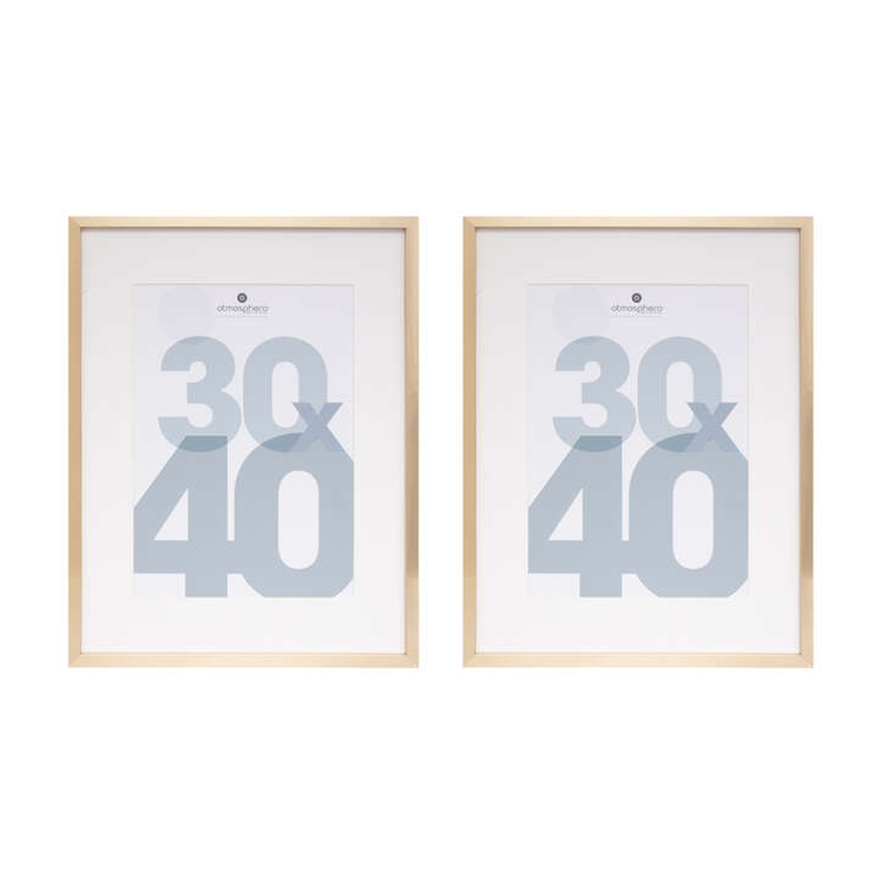 Atmosphera Fotolijstje met passe partout - 2x - voor een foto van 30 x cm - goud - MDF/Glas -