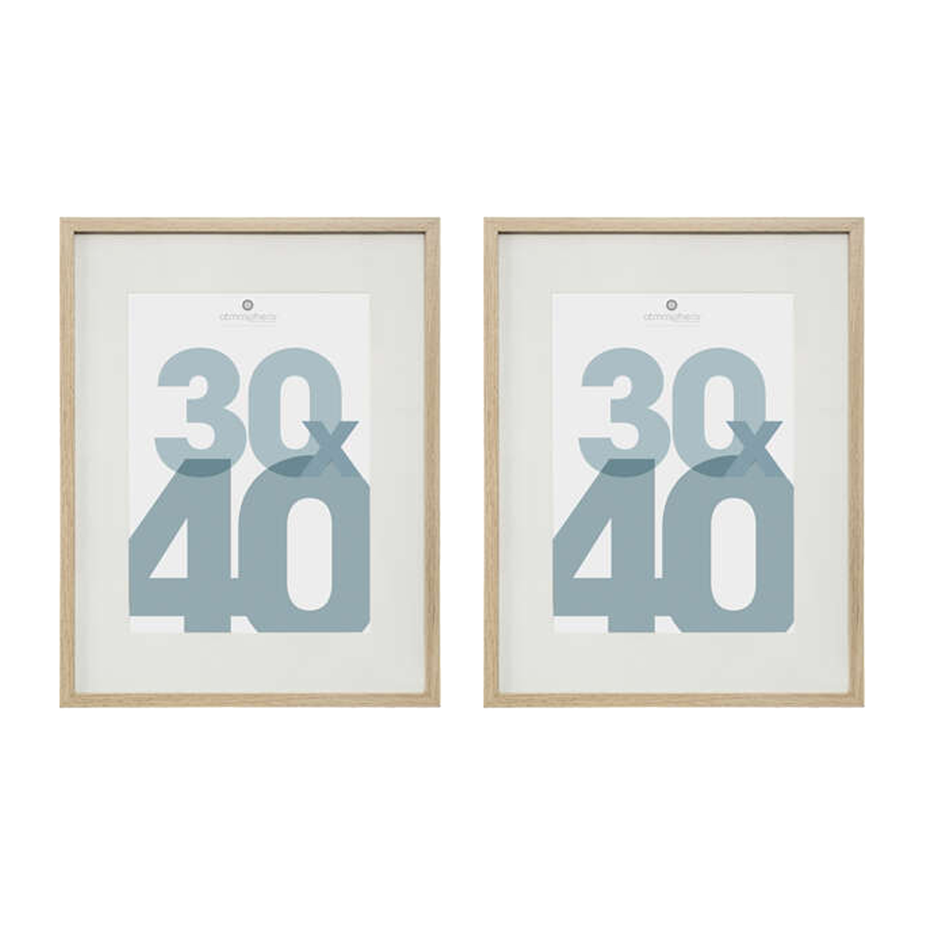 Atmosphera Fotolijstje met passe partout - 2x - voor een foto van 30 x cm - naturel - MDF/Glas -