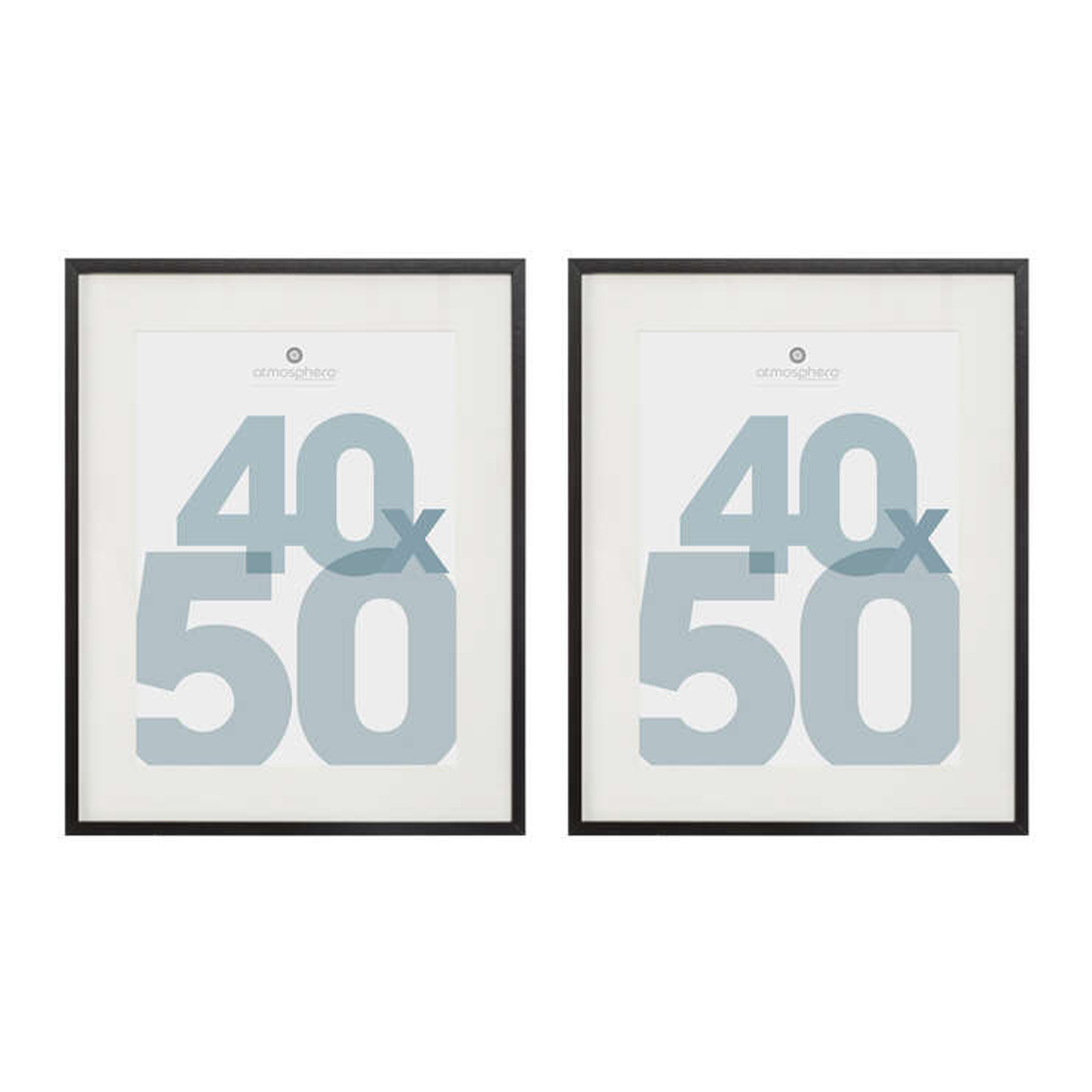 Atmosphera Fotolijstje met passe partout - 2x - voor een foto van x 50 cm - zwart - MDF/Glas -