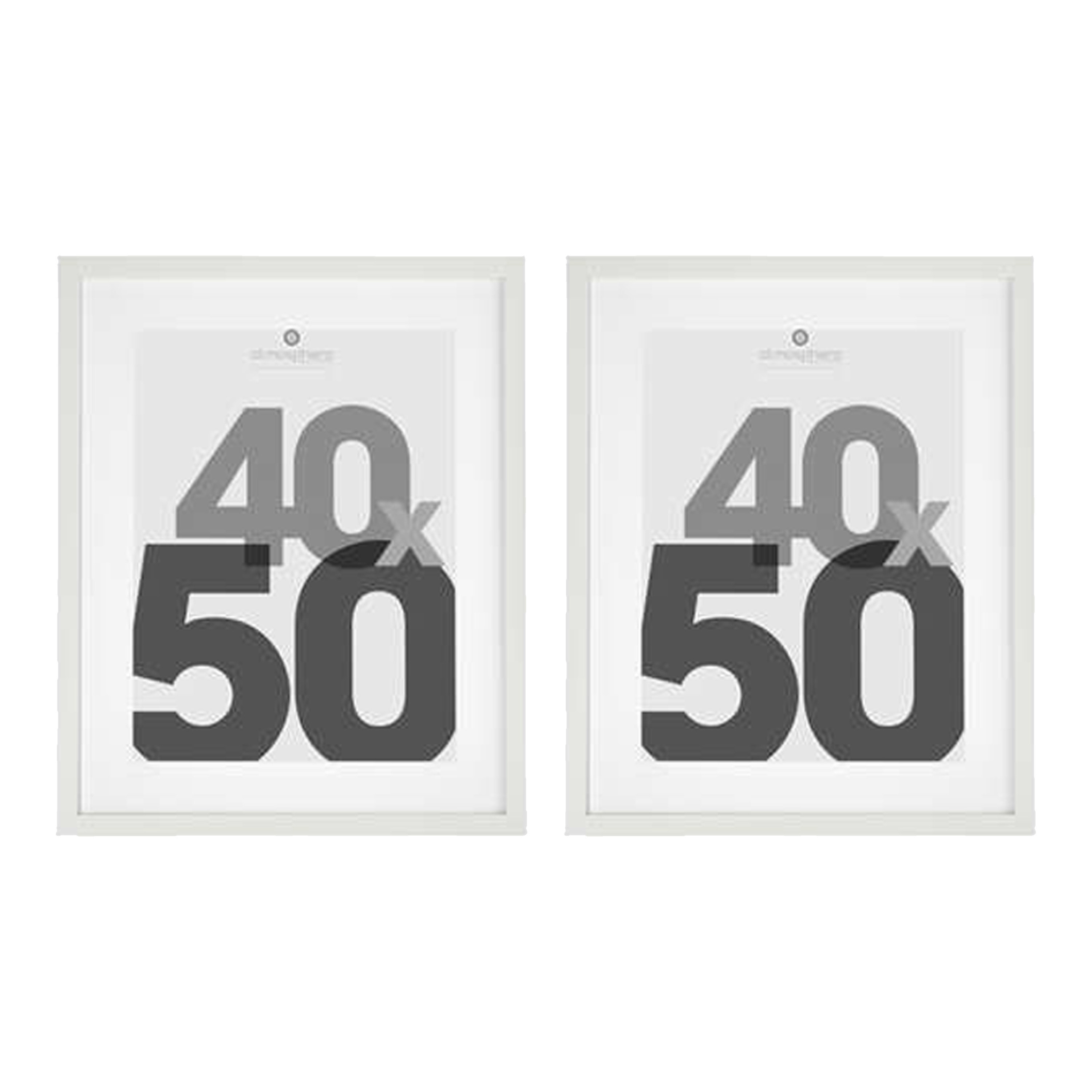 Atmosphera Fotolijstje met passe partout - 2x - voor een foto van x 50 cm - wit - MDF/Glas -