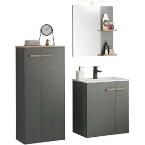 Places of Style Badkamerserie Solid Totale breedte 130 cm, wastafelonderkast met inbouw-wasbak, halfhoge kast (3-delig)